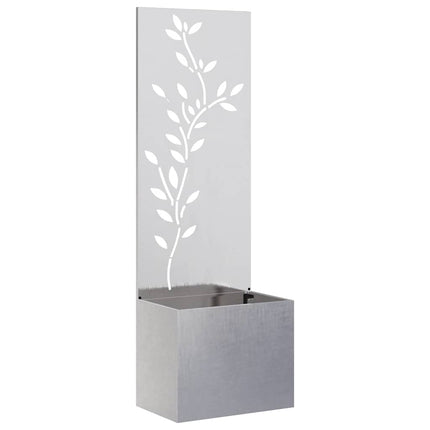 Écran De Confidentialité De Jardin Floral Argent Acier Inoxydable