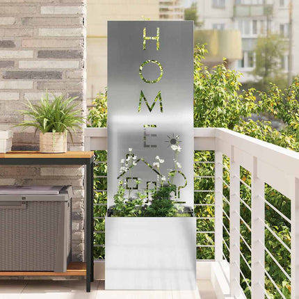 Écran De Confidentialité De Jardin Floral Argent Acier Galvanisé