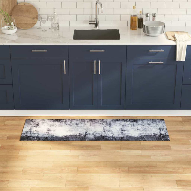 Tapis De Cuisine Gris 300 X 60 Cm Velours Béton Rugueux