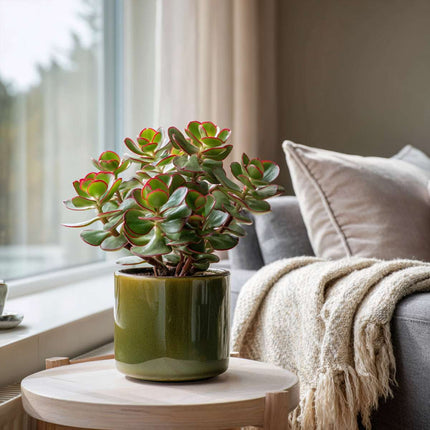 Ookch Arbre De Jade - Crassula Ovata 'Sunset' - Hauteur 15-20Cm - ⌀12Cm
