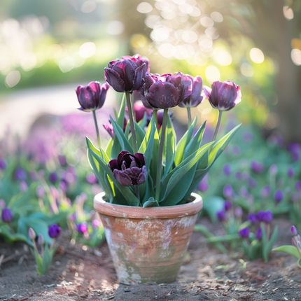 Ookch Tulipe - Set De 15 - Tulipa 'Black Hero' - Bulbes À Fleurs