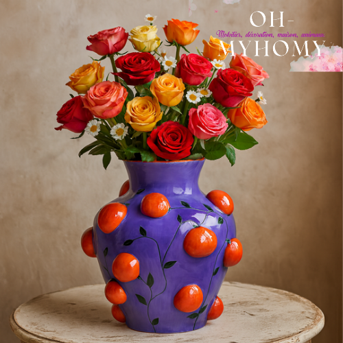 Orange Dolomite Multi Vase