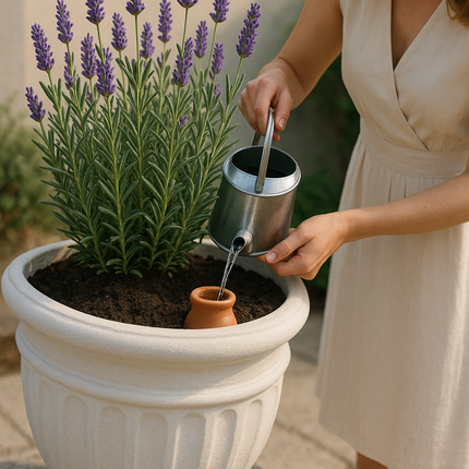 Olla S- Pot en terre cuite préservation d'humidité plantes – L 15.2 X W 15.2 X H 26.5 Cm