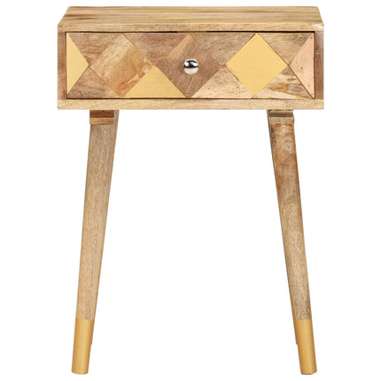 Table De Chevet Vintage X 30 X 58 Cm Bois De Manguier Massif
