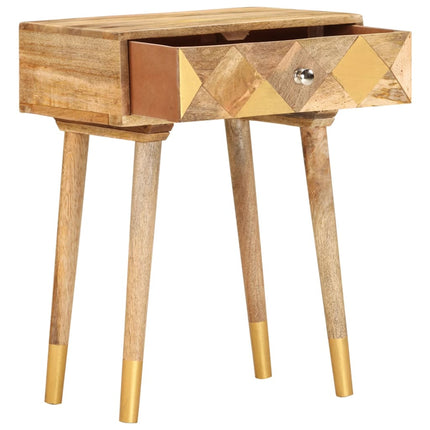 Table De Chevet Vintage X 30 X 58 Cm Bois De Manguier Massif