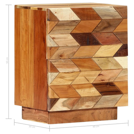 Table De Chevet Vintage  40 X 30 X 50 Cm Bois De Récupération Massif