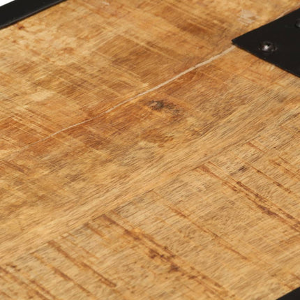 Table De Chevet style industriel 43X30X51 Cm Bois De Manguier Massif Brut